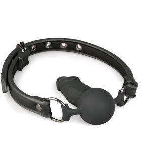 Кляп з фалоімітатором Easytoys чорний, 9.5 х 3.7 см - No Taboo