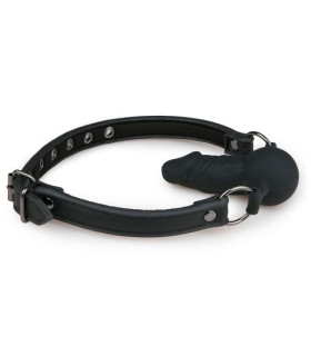 Кляп з фалоімітатором Easytoys чорний, 9.5 х 3.7 см - No Taboo