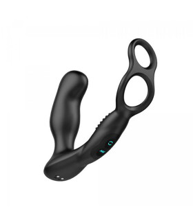 Масажер простати Nexus з голівкою, що обертається, і з ерекційним кільцем, чорний, 9.6 х 3.3 см - No Taboo