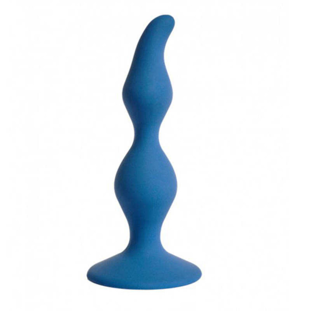 Анальная пробка волнистая из силикона синяя, 12.5 см х 3 см (43218), zoom