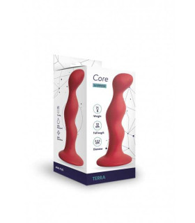 Анальная пробка волнистая на присоске красная, 12 х 2.5 см - No Taboo