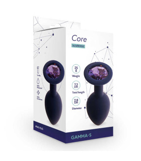 Анальна пробка із кристалом фіолетова, 8.1 х 3.5 см, М - No Taboo