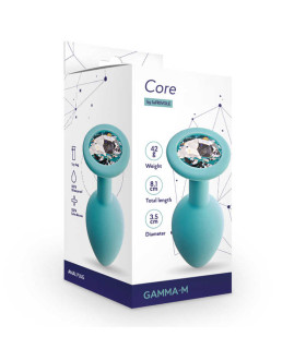 Анальная пробка с прозрачным кристаллом голубая, 8.1 х 3.5 см, М - No Taboo