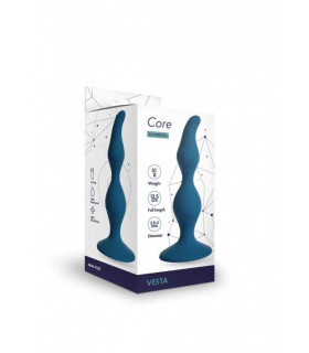 Анальная пробка волнистая из силикона синяя, 12.5 см х 3 см - No Taboo