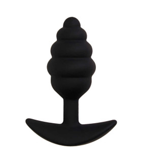 Анальная пробка рельефная черная, 9 х 3.5 см, М - No Taboo