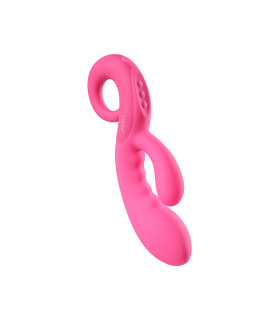 Вібратор-кролик, з кільцем-руків'ям Odeco, рожевий, 17.8 х 3.7 см - No Taboo