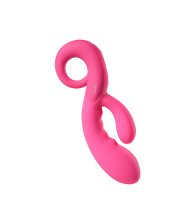Вібратор-кролик, з кільцем-руків'ям Odeco, рожевий, 17.8 х 3.7 см - No Taboo