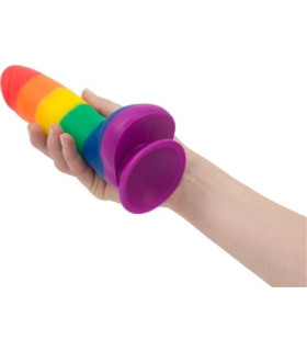 Фаллоимитатор реалистичный Addiction на присоске, с вибропулей, радужный, 20.2 х 4.5 см - No Taboo