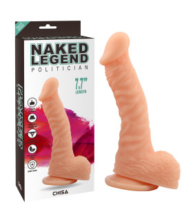 Фаллоимитатор реалистичный Chisa с мошонкой, на присоске, бежевый, 19.5 х 4 см - No Taboo