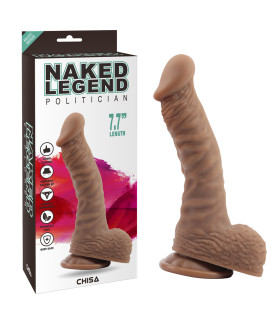 Фаллоимитатор реалистичный Chisa с мошонкой, на присоске, коричневый, 19.5 см х 4 см - No Taboo