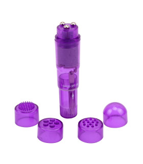 Вибратор для клитора Chisa с насадками, фиолетовый, 10 х 2.5 см - No Taboo