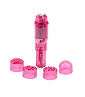 Вибратор для клитора Chisa с насадками, розовый, 10 х 2.5 см - No Taboo