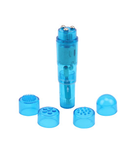 Вибратор для клитора Chisa с насадками, голубой, 10 х 2.5 см - No Taboo