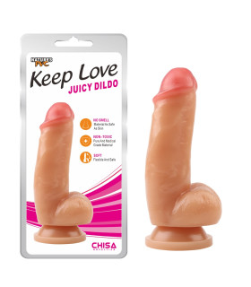 Фалоимитатор реалистичный Chisa с присоской и мошонкой, бежевый, 18 х 4.6 см - No Taboo