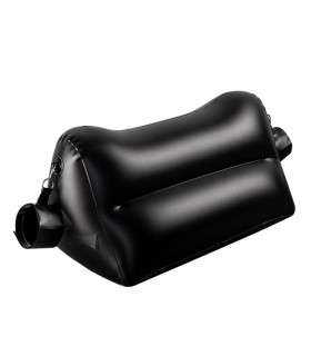 Секс-подушка надувная Dark magic с фиксаторами, стеком и тиклером, черные - No Taboo