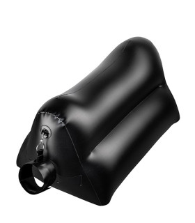 Секс-подушка надувная Dark magic с фиксаторами, стеком и тиклером, черные - No Taboo