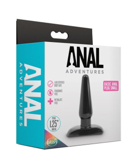 Анальная пробка Anal Adventures, черная, 10.8 х 3.1 см - No Taboo