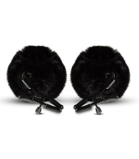 Зажимы на соски Noir с пушком, черные - No Taboo