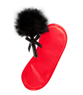 Маска на глаза Guilty Pleasure с мини-тиклером, красная - No Taboo