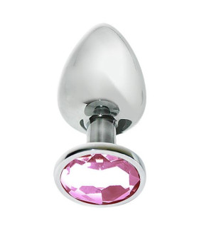 Анальная пробка с розовым камнем Mai Attraction размер L, 10 х 4 см - No Taboo