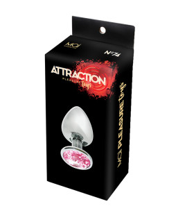 Анальная пробка с розовым камнем Mai Attraction размер L, 10 х 4 см - No Taboo