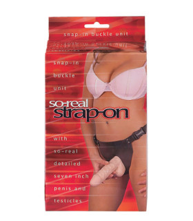 Страпон реалистичный Seven Creations на трусиках, бежевый, 17.8 х 4 см - No Taboo