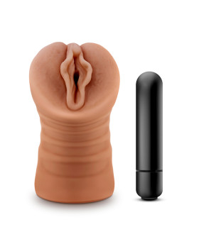 Мастурбатор-влагалище Blush M for Men с виброкулей, бежевый, 13.3 х 3.8 см - No Taboo