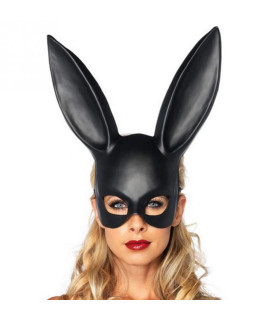 Маска зайчика секси для Pet Play черная - No Taboo