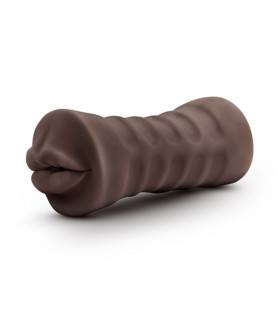 Мастурбатор рот реалістичний з вібрацією Blush коричневий, 13 х 4.3 см - No Taboo