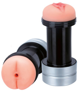 Мастурбатор реалистичный вагина и анус Orion бежевый, 18 х 3 см - No Taboo