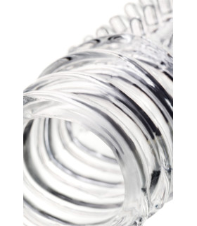 Насадка на член рельєфна із закритою голівкою, прозора, 15.3 х 3 см - No Taboo