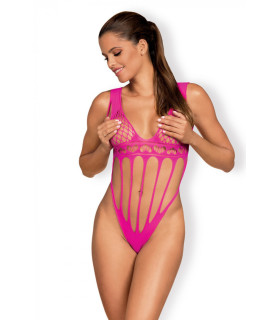 Сексуальное боди в крупную сетку Obsessive розовое, OS - No Taboo