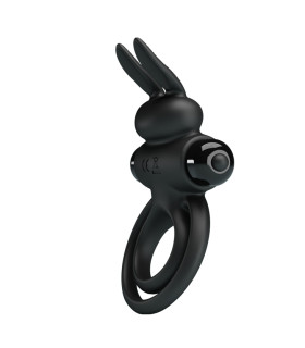 Эрекционное вибро-кольцо двойное Pretty Love с стимуляцией клитора, черное, 9.7 х 5.6 см - No Taboo
