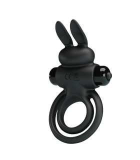 Эрекционное вибро-кольцо двойное Pretty Love с стимуляцией клитора, черное, 9.7 х 5.6 см - No Taboo