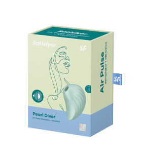 Вакуумный стимулятор Satisfyer Pearl Diver для клитора, мятный, 5 х 6.6 см - No Taboo