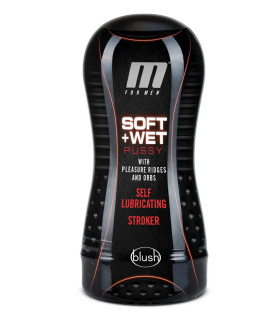 Мастурбатор-вагина Blush M for Men самосмазывающийся, в колбе, бежевый, 18.4 х 8.2 см - No Taboo