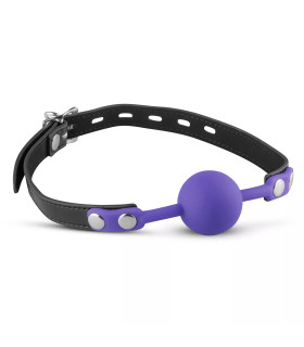 Кляп-кулька із замком на ключ XOXO фіолетовий, 3.9 см - No Taboo