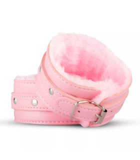 Поножи с мехом внутри XOXO с цепочкой, розовые - No Taboo