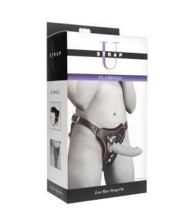 Трусики для страпону з низькою посадкою XR Brands з рожевими вставками, чорні, OS - No Taboo