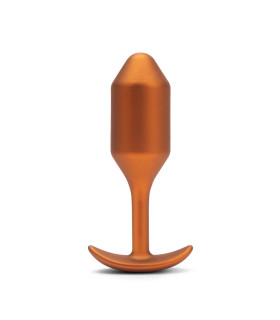 Анальная пробка с утяжелением размер M, B-Vibe Snug Plug 2, оранжевая, 10.5 х 3 см - No Taboo