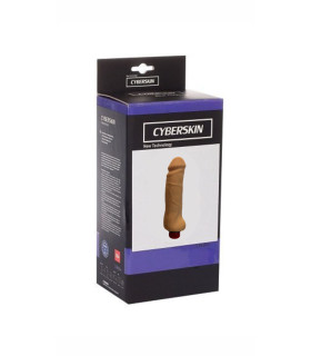 Вибратор реалистичный Cyberskin бежевый, 18 х 4.5 см - No Taboo