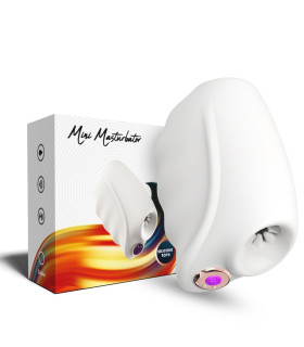 Мастурбатор нереалистичный с вибрацией, белый, 11.5 х 8 см - No Taboo