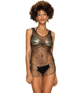 Сексуальна сукня-сітка Obsessive D607, O/S, міні, чорна - No Taboo