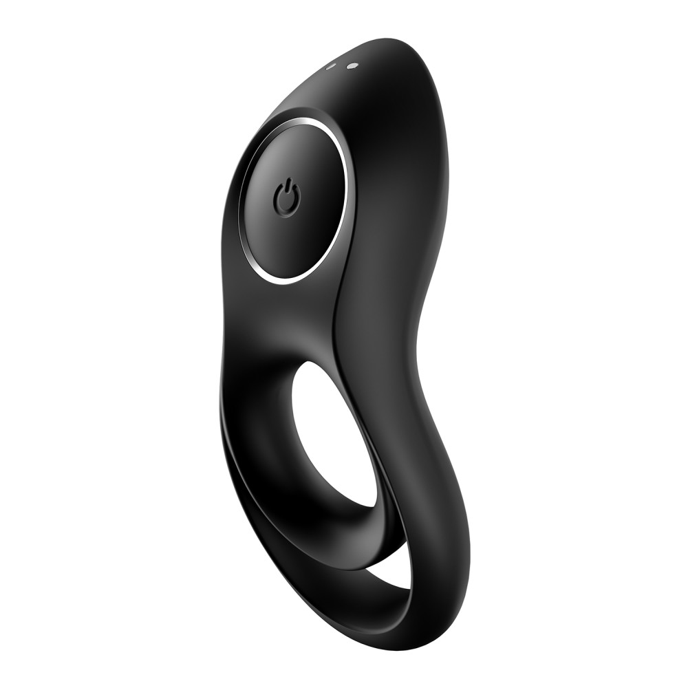 Ерекційне віброкільце Satisfyer Legendary Duo подвійне, чорне, 11.1 х 5 см (44203), zoom