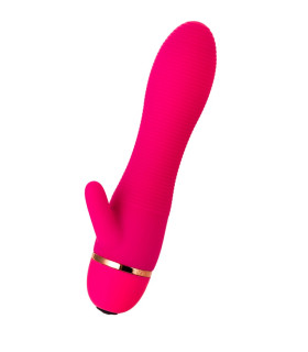 Вібратор зі стимуляцією клітора рельєфний рожевий, 15 х 3 см - No Taboo