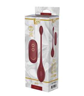 Віброяйце Dream Toys Romance з пультом, бордове, 23 х 3.8 см - No Taboo