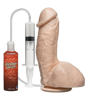 Фалоімітатор із сім'явипорскуванням реалістичний Doc Johnson на присосці, бежевий, 17.7 х 5 см - No Taboo