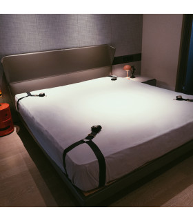Фиксаторы на кровать Bed Adjustable Restreint Strap UPKO для Х-образного бондажа, черные - No Taboo