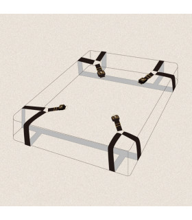 Фиксаторы на кровать Bed Adjustable Restreint Strap UPKO для Х-образного бондажа, черные - No Taboo