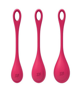 Набор вагинальных шариков Satisfyer Yoni Power 1, красные, 3 шт - No Taboo